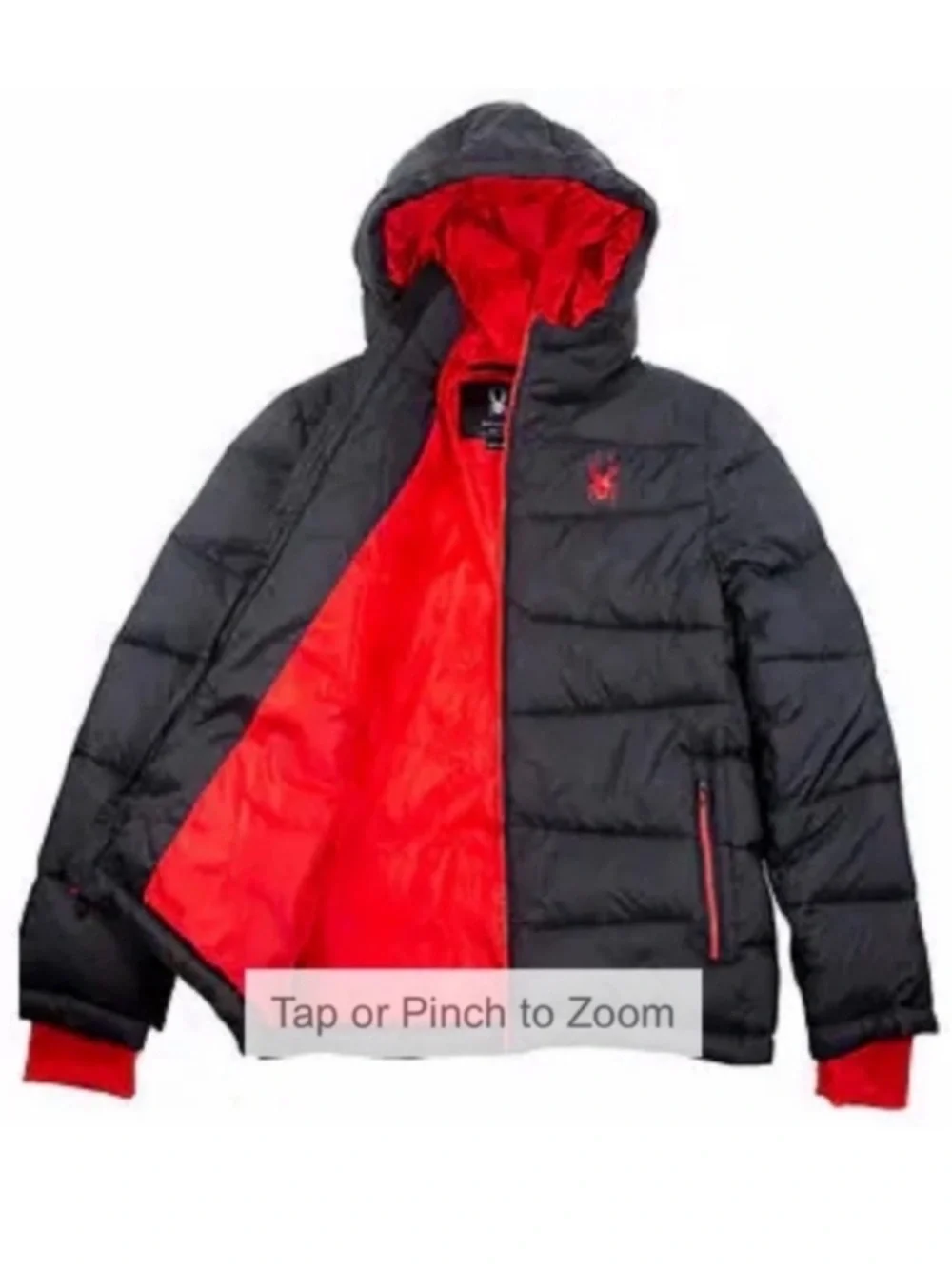 NWT Spyder Youth Boys Puffer Jacket BLACK - size XS (5/6) winter comfy cozy